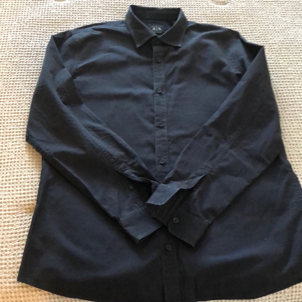 Armani Exchange XL SLIM Casual Dress Blue Shirt